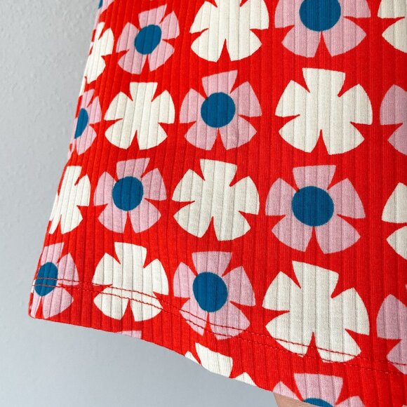 Hanna Andersson Drop Needle Rib Dress Far Out Flowers on Orange Spice 8 (130) - Picture 5 of 8